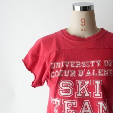 画像10: 70's Champion COTTON W-PRINT CUT-OFF S/S FOOTBALL TEE "SKI TEAM" "MADE IN USA" (10)