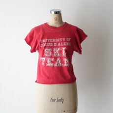 画像11: 70's Champion COTTON W-PRINT CUT-OFF S/S FOOTBALL TEE "SKI TEAM" "MADE IN USA" (11)