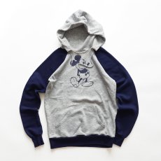 画像1: 80's Disney CASUALS "MICKEY" PRINT 2-TONE SWEAT PULLOVER PARKA (1)