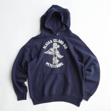 画像1: 80's BASSETT-WALKER PRINT SWEAT PULLOVER PARKA "ALASKA ISLAND AIR" "MADE IN USA" (1)