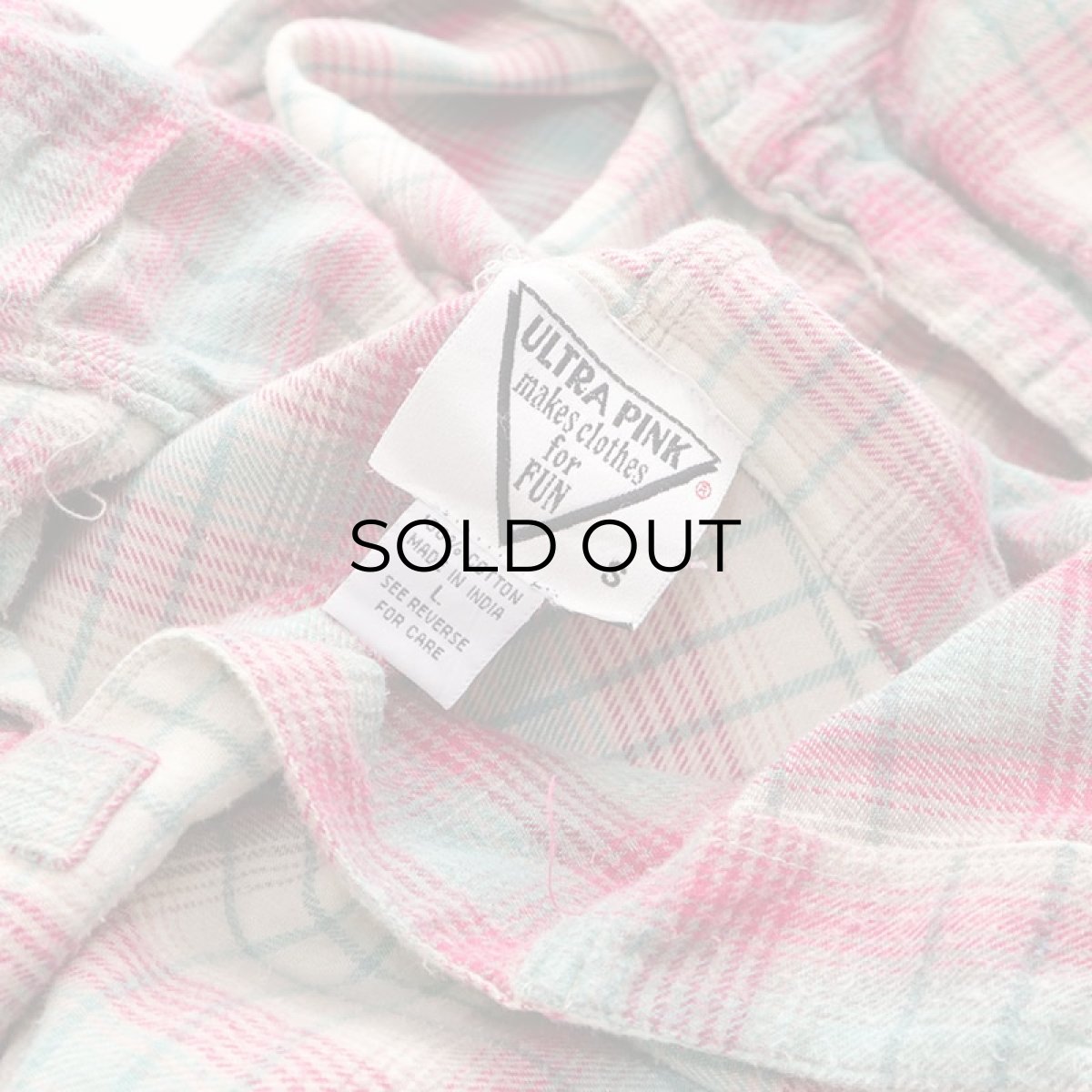 画像11: 80's ULTRA PINK COTTON CHECK FLANNEL PULLOVER HOODED WIDE SILHOUETTE TOP (11)