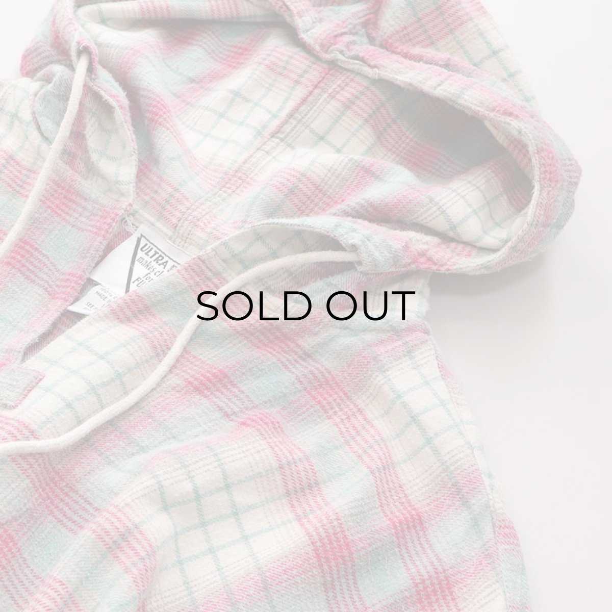 画像10: 80's ULTRA PINK COTTON CHECK FLANNEL PULLOVER HOODED WIDE SILHOUETTE TOP (10)