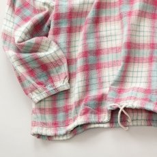 画像12: 80's ULTRA PINK COTTON CHECK FLANNEL PULLOVER HOODED WIDE SILHOUETTE TOP (12)