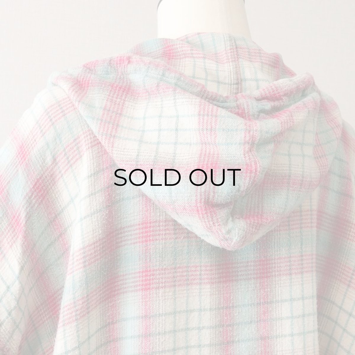 画像6: 80's ULTRA PINK COTTON CHECK FLANNEL PULLOVER HOODED WIDE SILHOUETTE TOP (6)