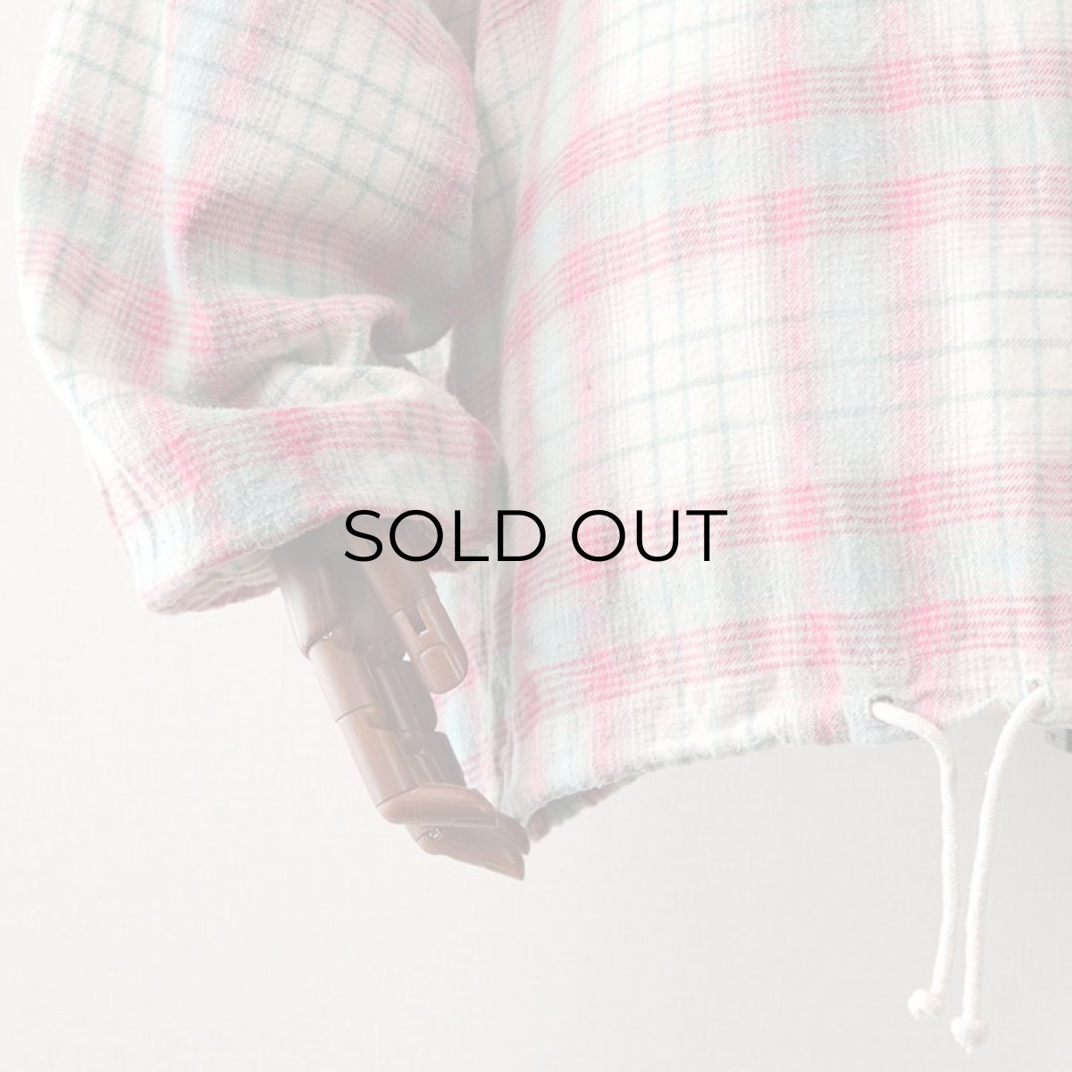 画像5: 80's ULTRA PINK COTTON CHECK FLANNEL PULLOVER HOODED WIDE SILHOUETTE TOP (5)