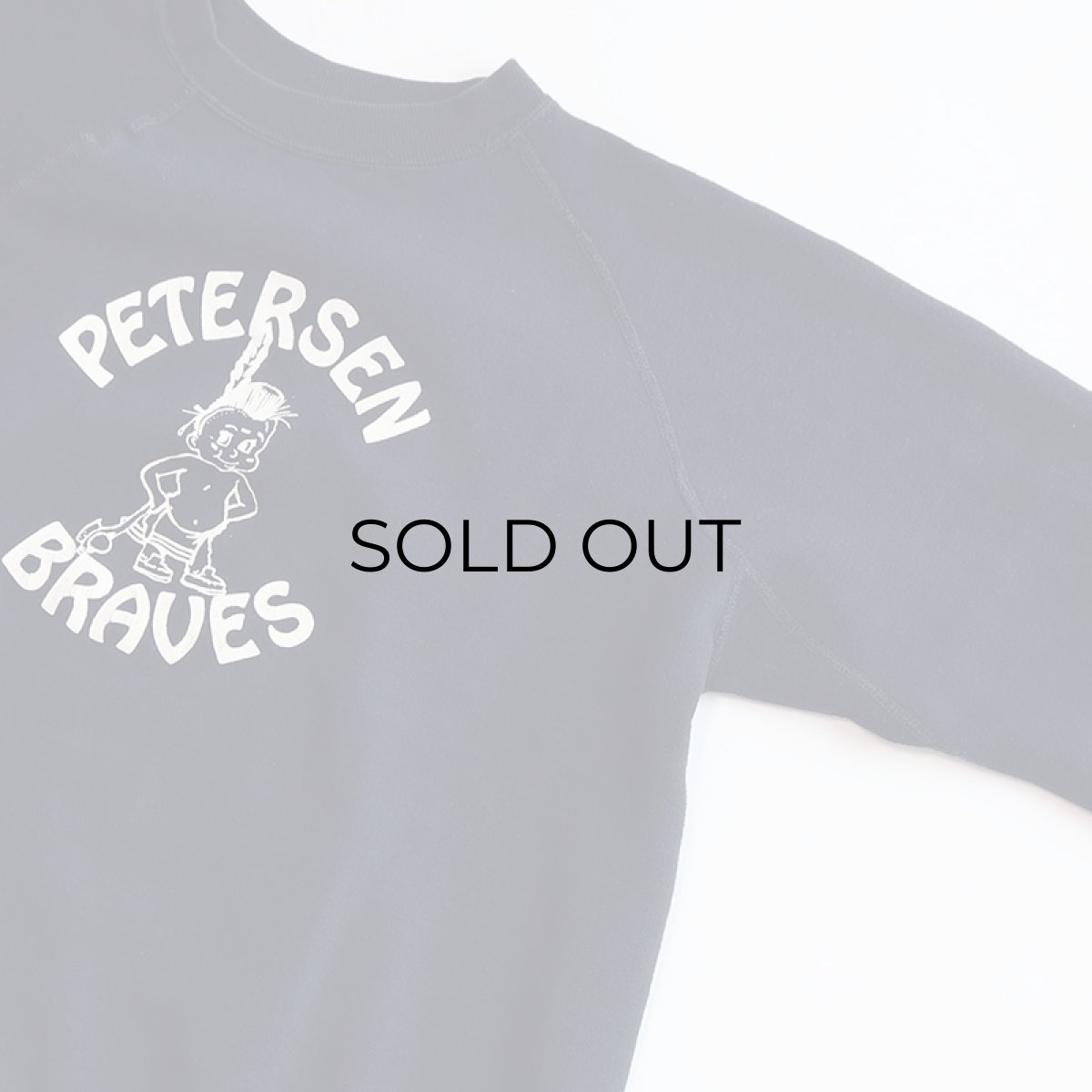 画像3: 80's Velva Sheen PRINT CREW NECK SWEAT "PETERSEN BRAVES" (3)