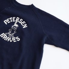 画像3: 80's Velva Sheen PRINT CREW NECK SWEAT "PETERSEN BRAVES" (3)