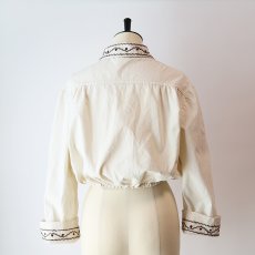 画像16: OLD UNKNOWN BRAND COTTON EMBROIDERED CROPPED BLOUSE (16)
