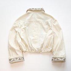 画像3: OLD UNKNOWN BRAND COTTON EMBROIDERED CROPPED BLOUSE (3)