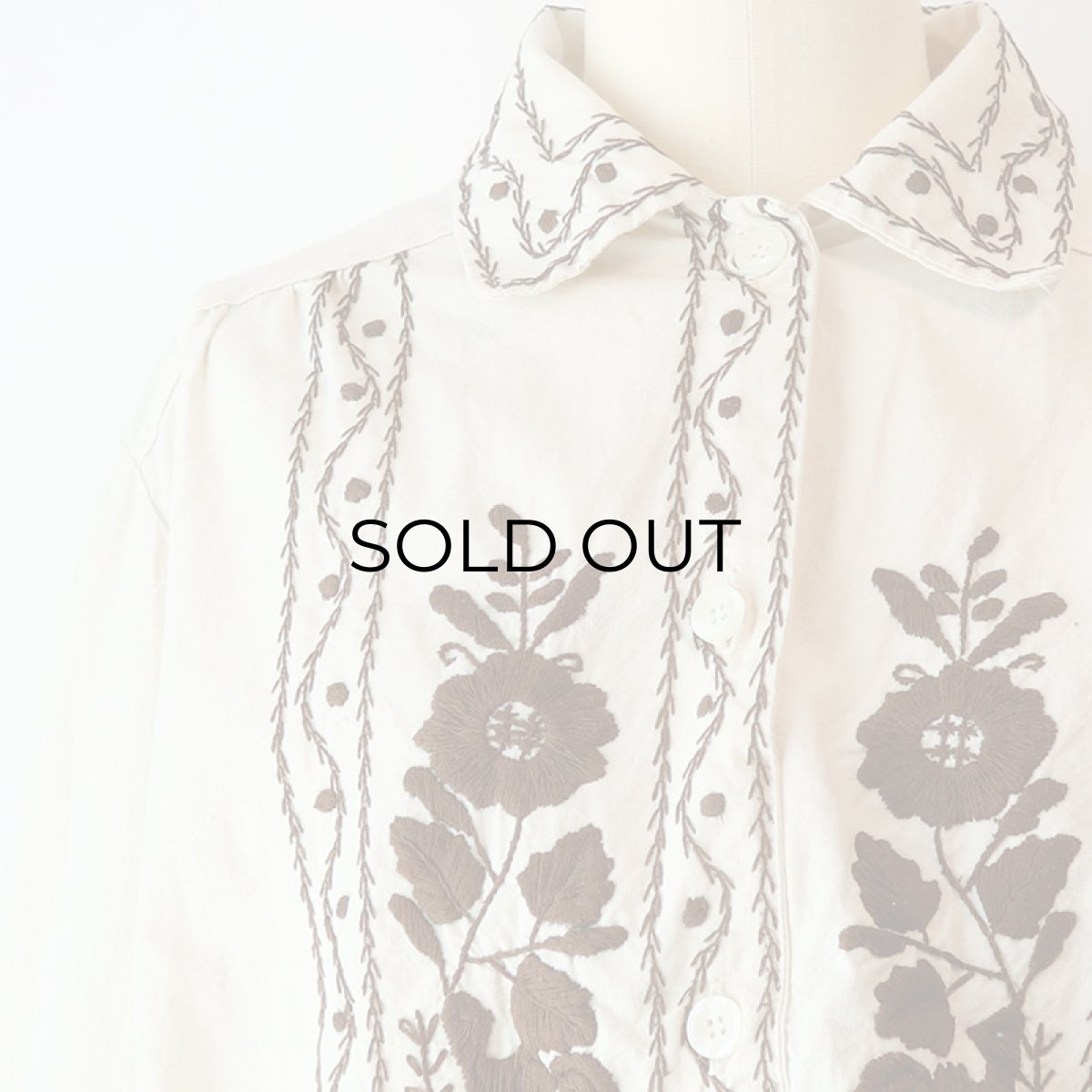 画像13: OLD UNKNOWN BRAND COTTON EMBROIDERED CROPPED BLOUSE (13)