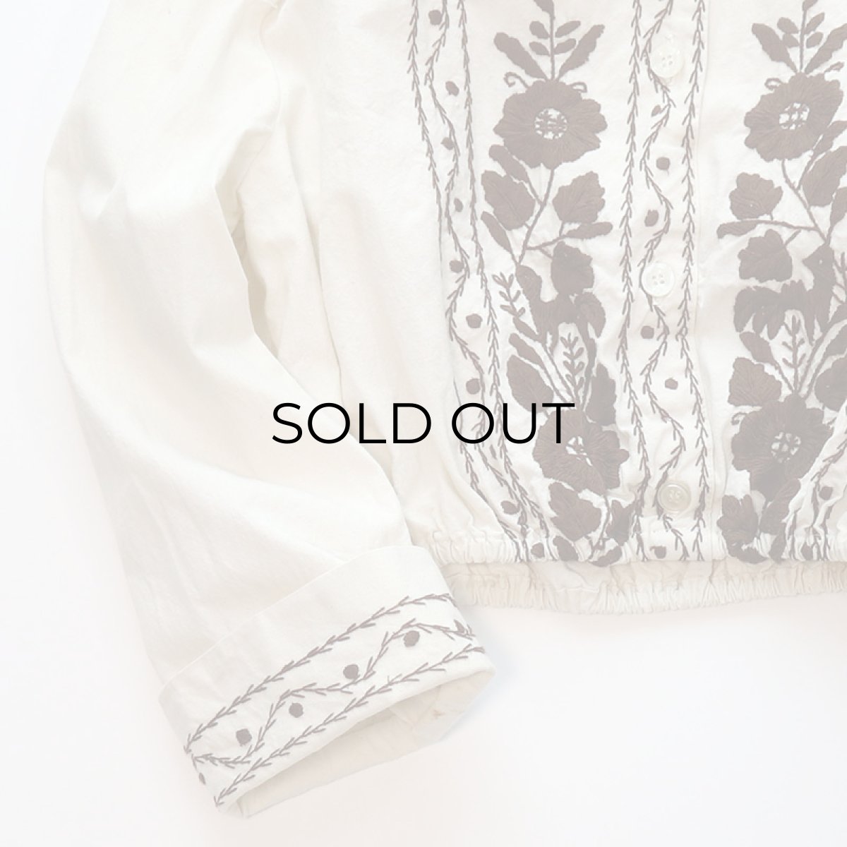 画像5: OLD UNKNOWN BRAND COTTON EMBROIDERED CROPPED BLOUSE (5)