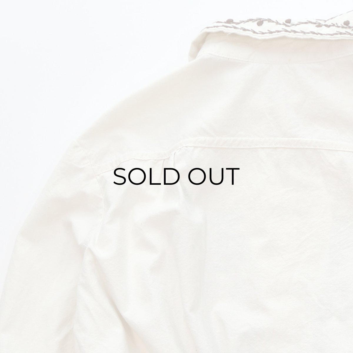 画像7: OLD UNKNOWN BRAND COTTON EMBROIDERED CROPPED BLOUSE (7)