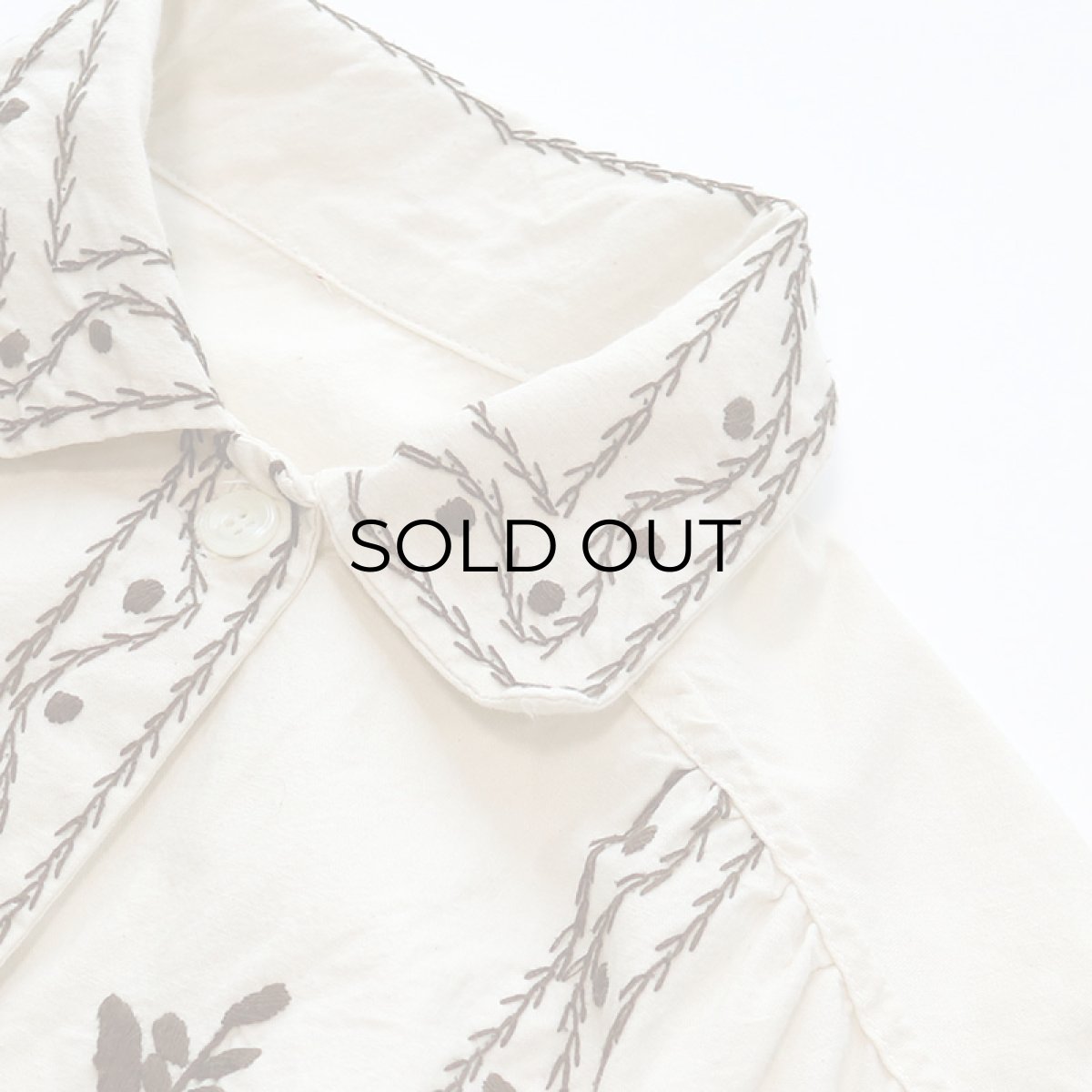 画像6: OLD UNKNOWN BRAND COTTON EMBROIDERED CROPPED BLOUSE (6)