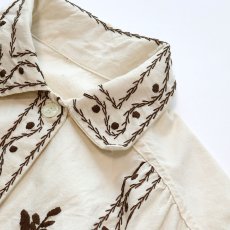 画像6: OLD UNKNOWN BRAND COTTON EMBROIDERED CROPPED BLOUSE (6)