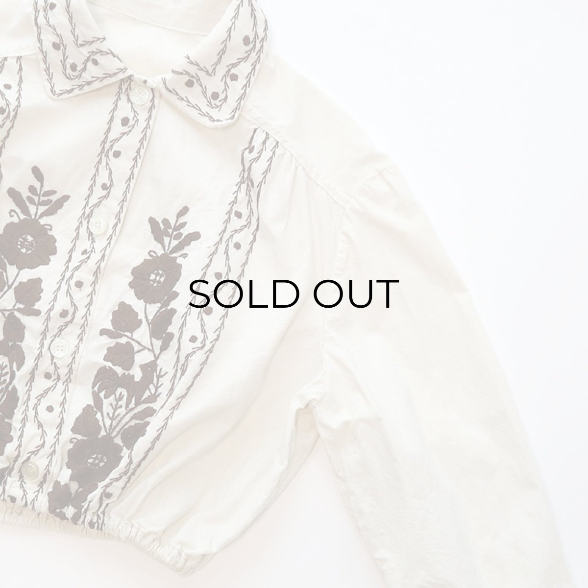 画像4: OLD UNKNOWN BRAND COTTON EMBROIDERED CROPPED BLOUSE (4)