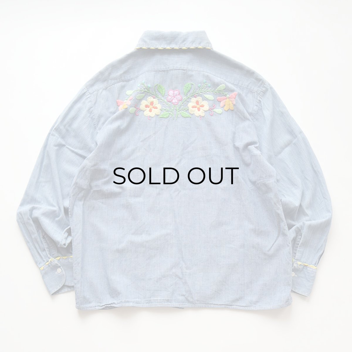 画像3: 70's BIG MAC COTTON CHAMBRAY EMBROIDERED SHIRT (3)