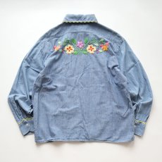 画像3: 70's BIG MAC COTTON CHAMBRAY EMBROIDERED SHIRT (3)