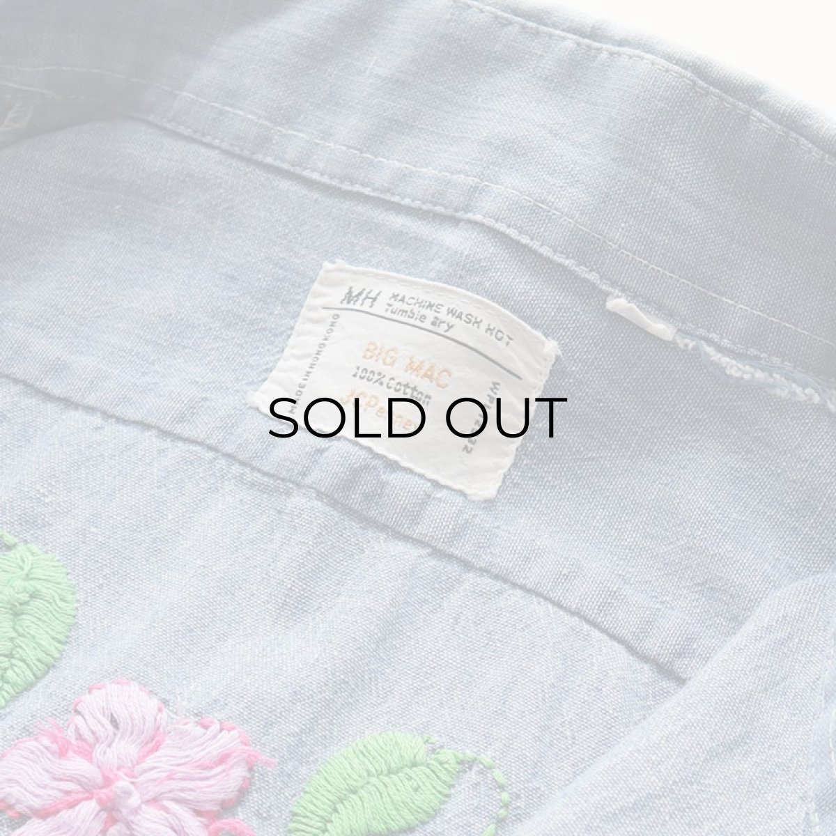 画像7: 70's BIG MAC COTTON CHAMBRAY EMBROIDERED SHIRT (7)