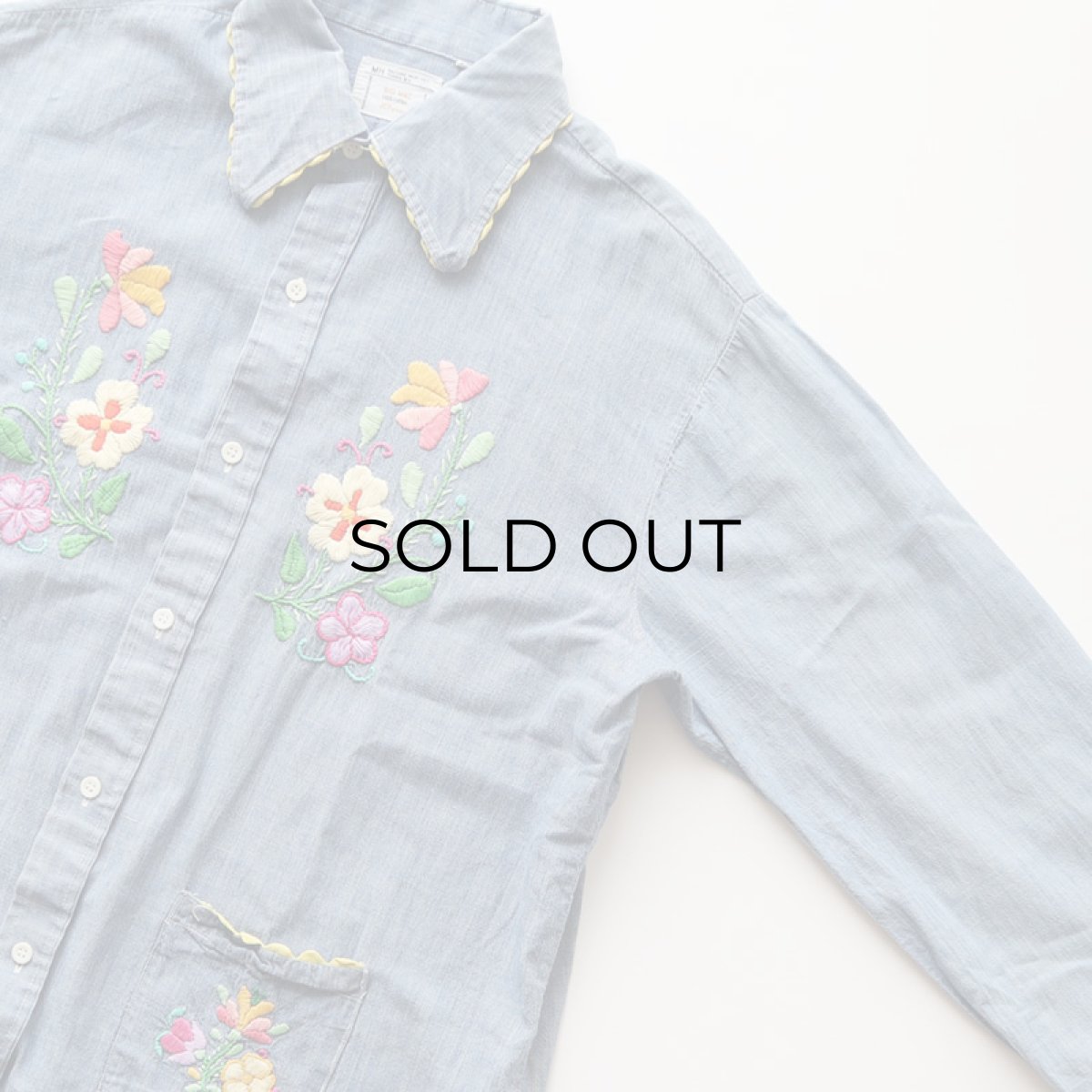 画像4: 70's BIG MAC COTTON CHAMBRAY EMBROIDERED SHIRT (4)