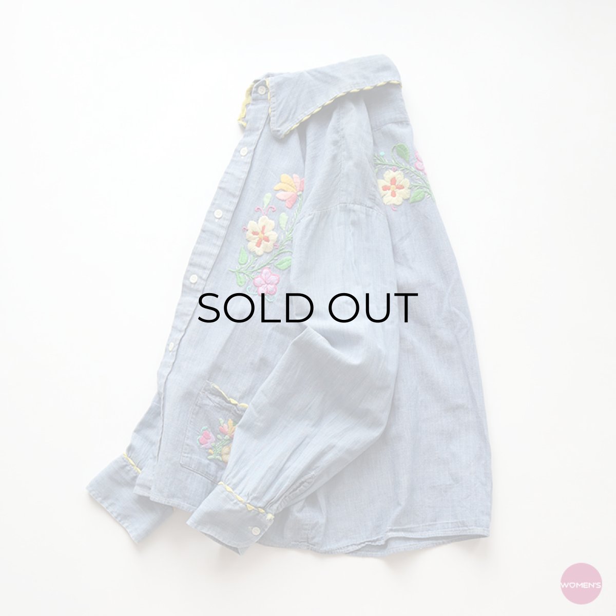 画像1: 70's BIG MAC COTTON CHAMBRAY EMBROIDERED SHIRT (1)