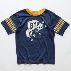 画像1: 〜80's Velva Sheen PRINT S/S FOOTBALL TEE "BYU COUGARS" (1)