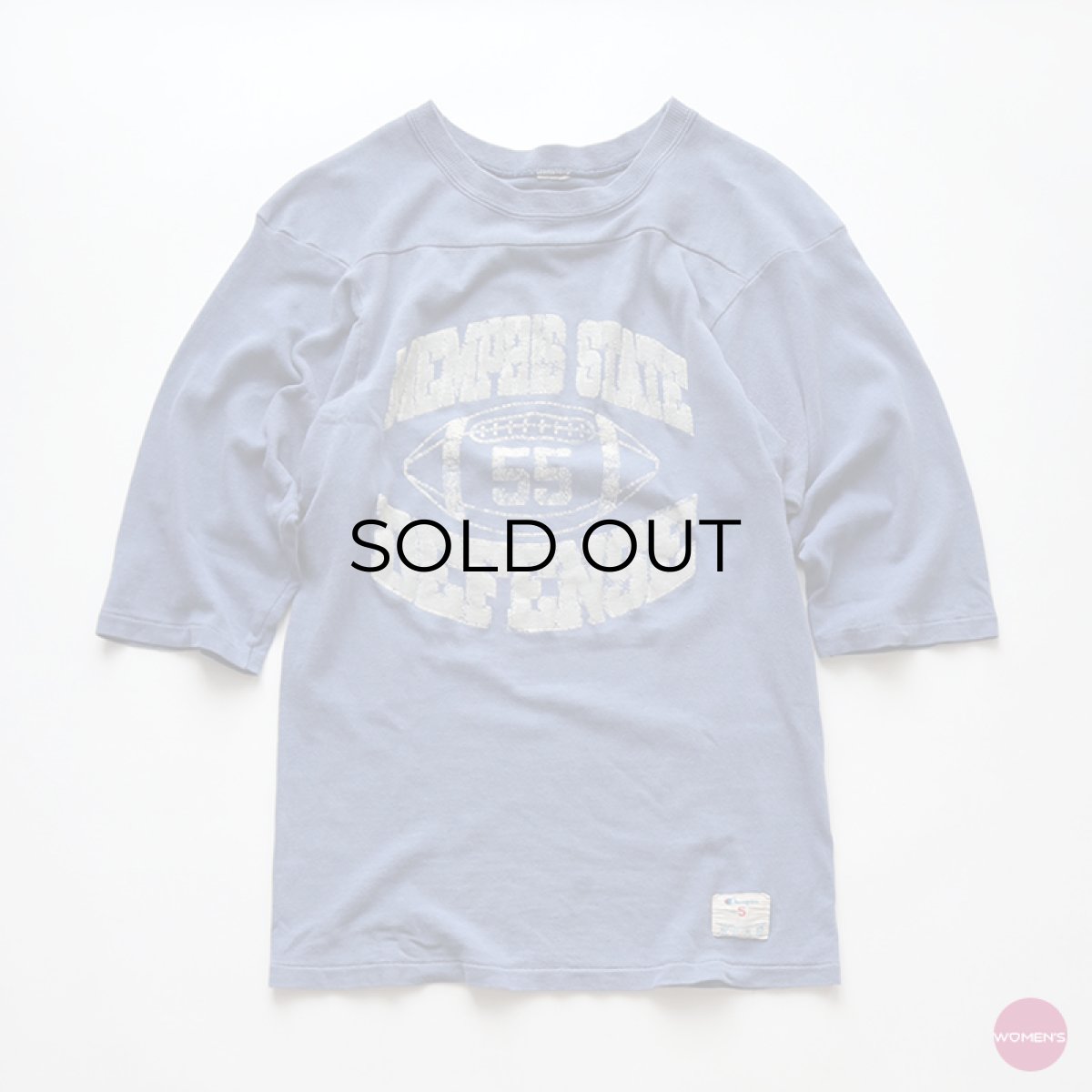 画像1: 80's Champion COTTON PRINT 3/4 SLEEVE FOOTBALL TEE "MEMPHIS STATE DEFENSE" (1)