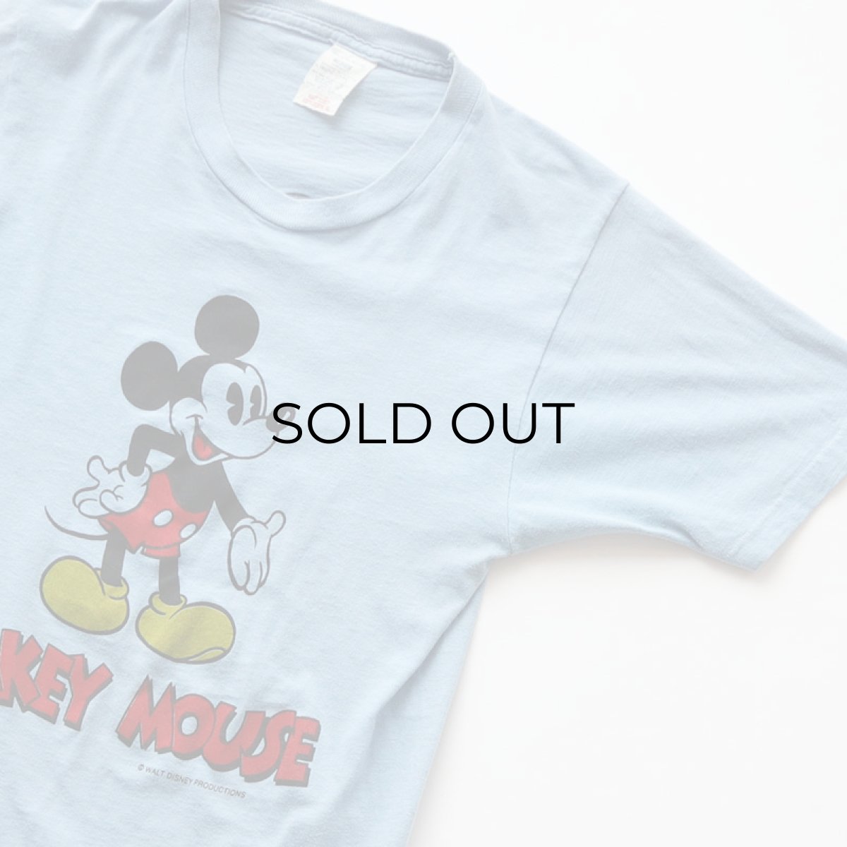画像4: 70's WALT DISNEY DISTRIBUTING CO. COTTON W-PRINT S/S TEE "MICKEY MOUSE" (4)