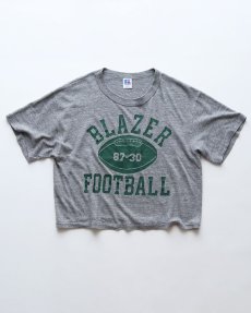 画像1: 80's RUSSELL  PRINT S/S CROPPED TEE "BLAZER FOOTBALL" (1)