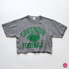 画像1: 80's sportswear  W-PRINT S/S CROPPED TEE "GREENRUN FOOTBALL" (1)