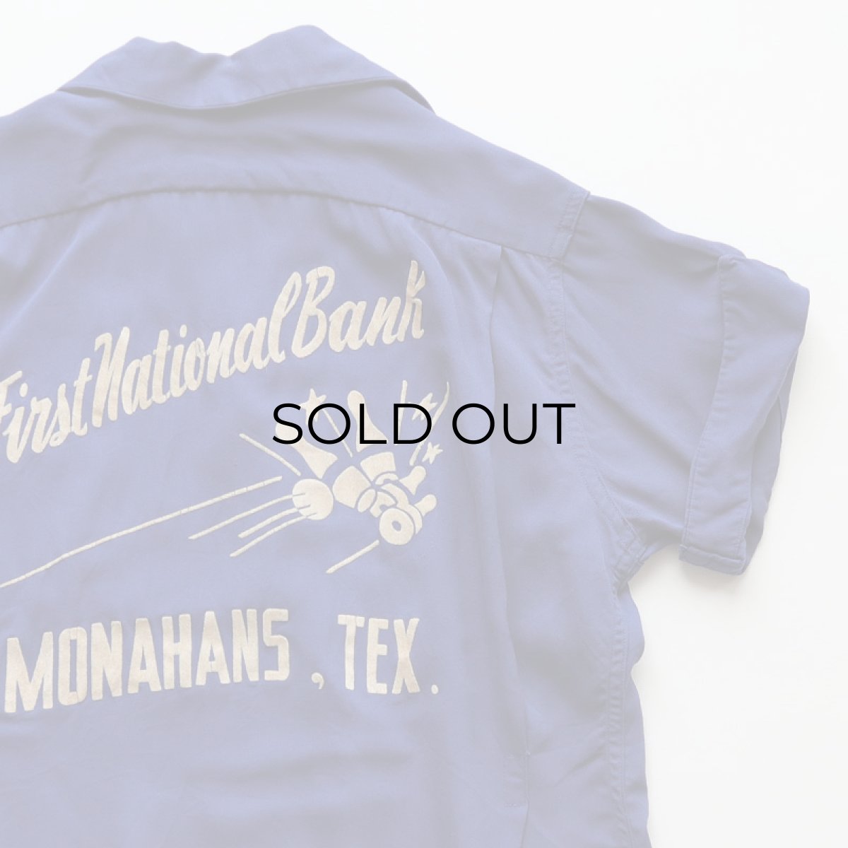 画像5: 50's NAT NAST RAYON BACK FLOCK PRINT S/S OPEN COLLAR WOMEN'S BOWLING SHIRT "First National Bank" (5)