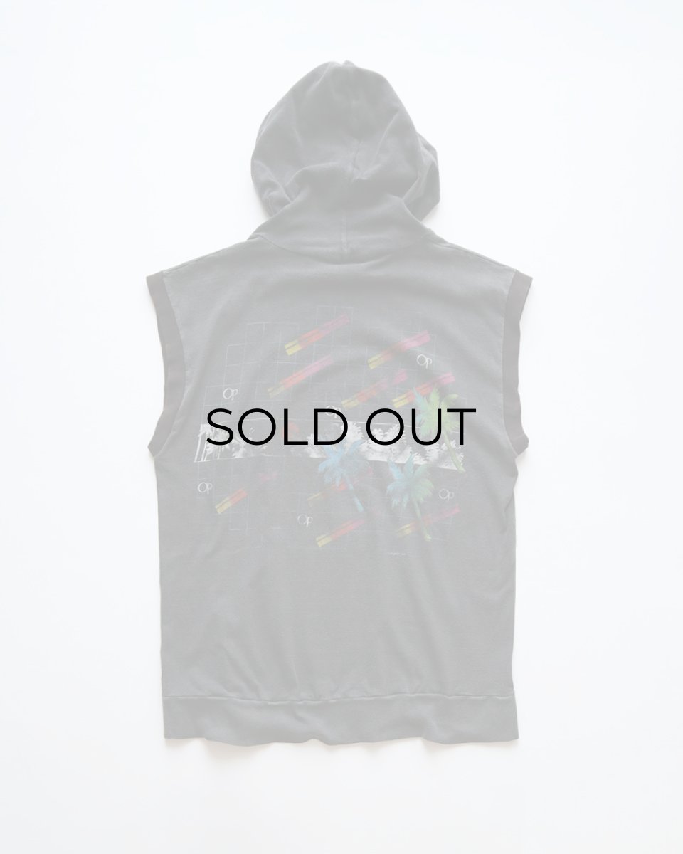 画像2: 80's Ocean Pacific COTTON W-PRINT N/S HOODED TEE "MADE IN USA" (2)