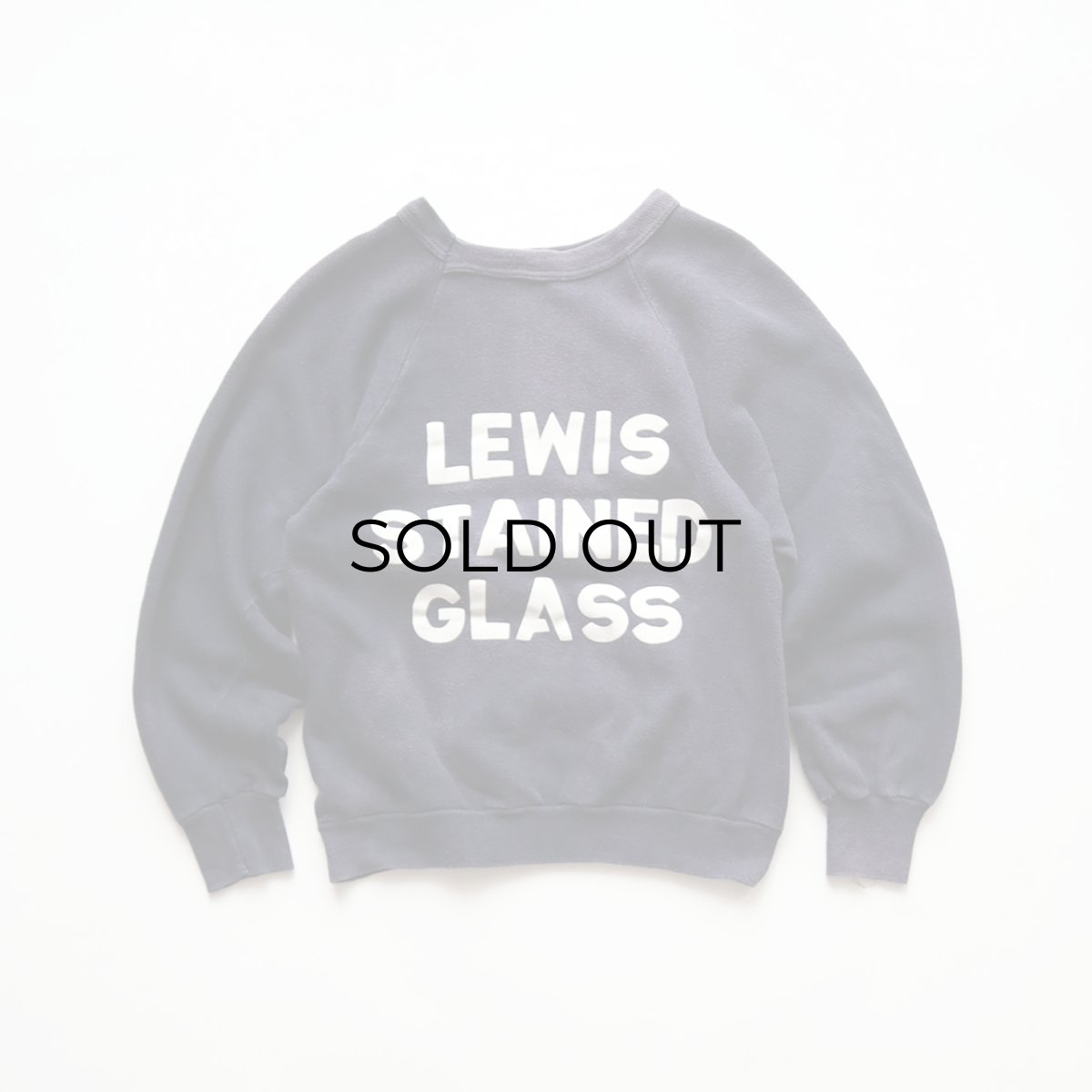 画像3: 60's UNKNOWN BRAND COTTON W-PRINT CREW NECK SWEAT "LEWIS STAINED GLASS" (3)