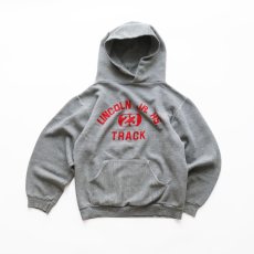 画像1: 〜80's RUSSELL PRINT SWEAT PULLOVER PARKA "LINCOLN JR. HS." "MADE IN USA" (1)