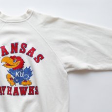 画像3: 〜80's UNKNOWN BRAND PRINT CREW NECK SWEAT "KANSAS JAYHAWKS" (3)