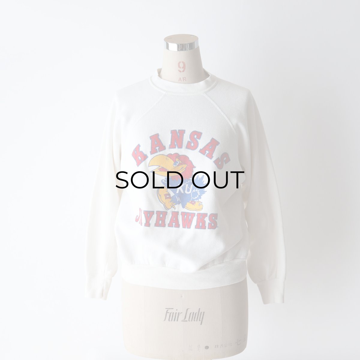 画像8: 〜80's UNKNOWN BRAND PRINT CREW NECK SWEAT "KANSAS JAYHAWKS" (8)