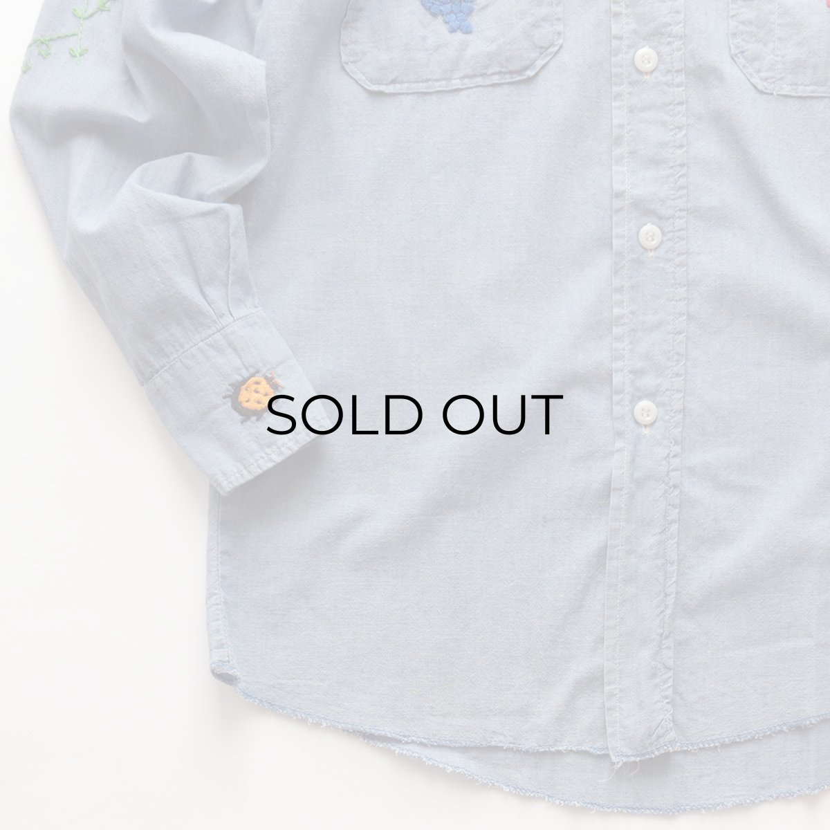 画像5: 〜70's WASHINGTON DEE CEE COTTON CHAMBRAY HAND EMBROIDERED CUSTOM SHIRT (5)