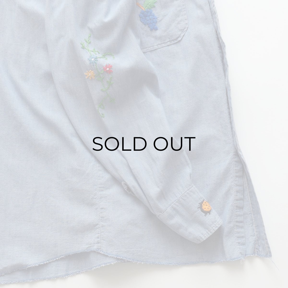 画像4: 〜70's WASHINGTON DEE CEE COTTON CHAMBRAY HAND EMBROIDERED CUSTOM SHIRT (4)