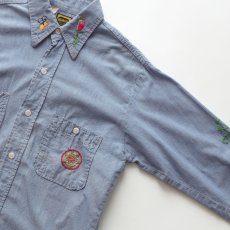 画像3: 〜70's WASHINGTON DEE CEE COTTON CHAMBRAY HAND EMBROIDERED CUSTOM SHIRT (3)