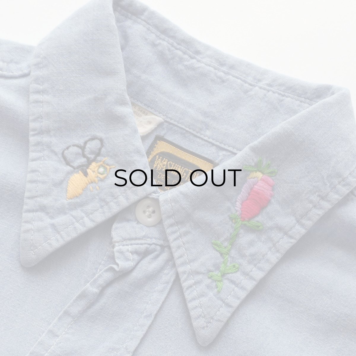 画像8: 〜70's WASHINGTON DEE CEE COTTON CHAMBRAY HAND EMBROIDERED CUSTOM SHIRT (8)