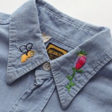 画像8: 〜70's WASHINGTON DEE CEE COTTON CHAMBRAY HAND EMBROIDERED CUSTOM SHIRT (8)