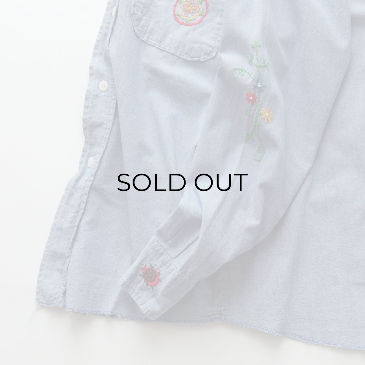 画像6: 〜70's WASHINGTON DEE CEE COTTON CHAMBRAY HAND EMBROIDERED CUSTOM SHIRT (6)