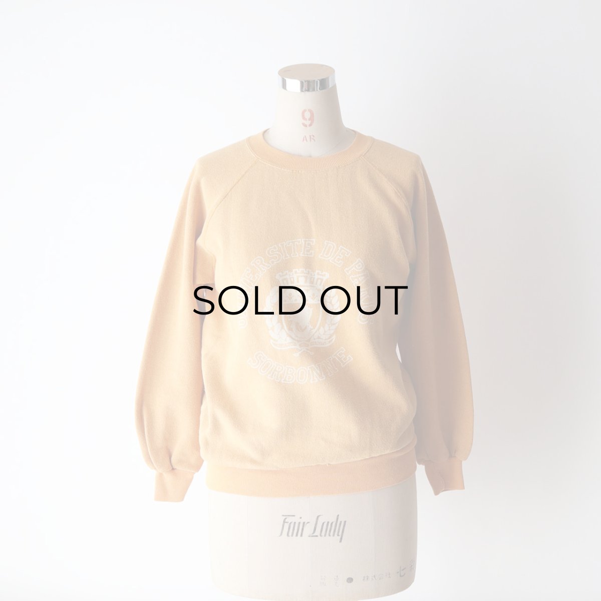 画像9: 〜80's UNKNOWN BRAND PRINT CREW NECK SWEAT "UNIVERSITE DE PARIS" "fabrique au Portugal" (9)