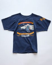 画像1: 80's UNKNOWN BRAND COTTON W-PRINT S/S V NECK FOOTBALL TEE "WILKERSON'S PANTHERS" (1)