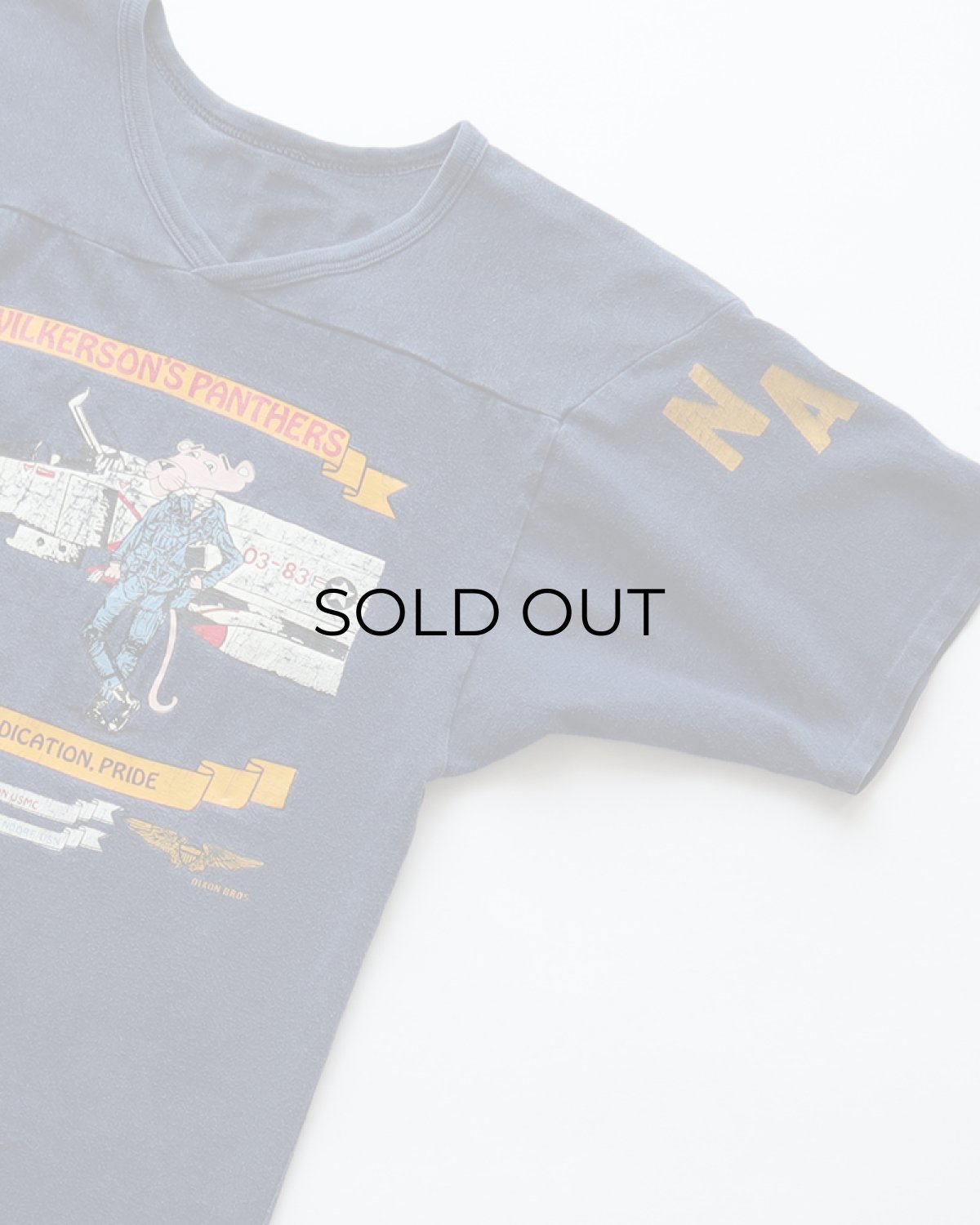 画像5: 80's UNKNOWN BRAND COTTON W-PRINT S/S V NECK FOOTBALL TEE "WILKERSON'S PANTHERS" (5)