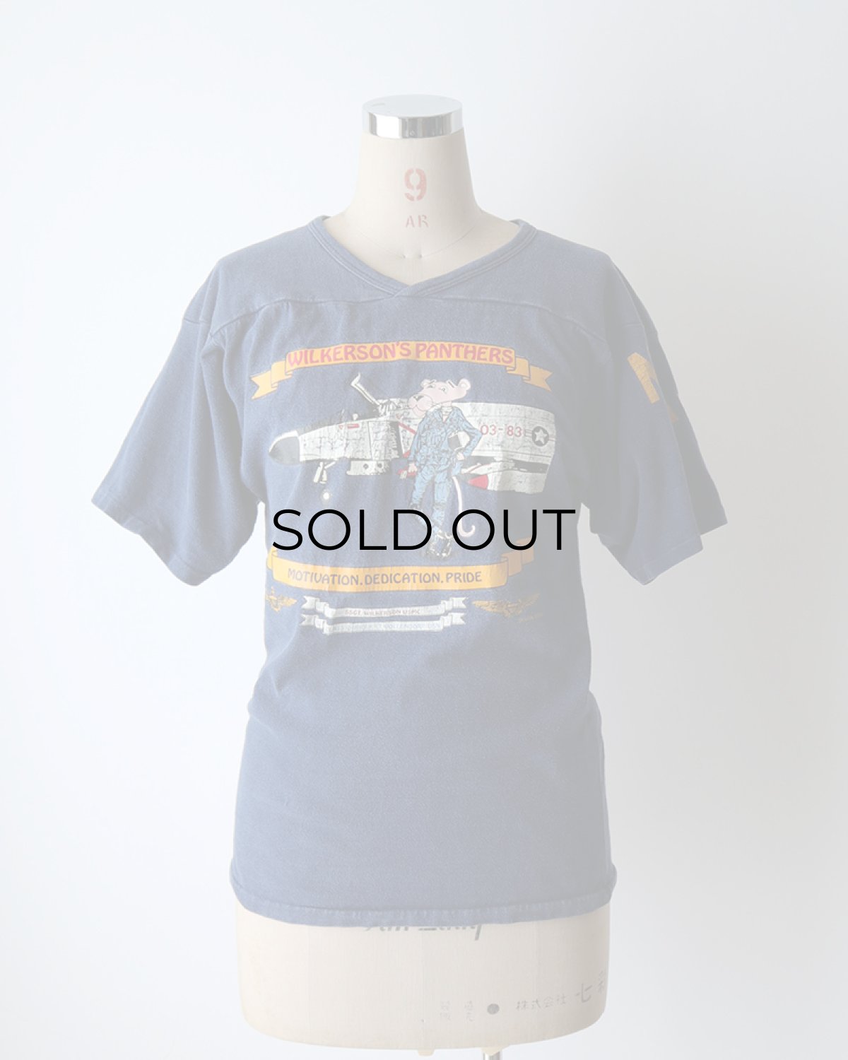 画像13: 80's UNKNOWN BRAND COTTON W-PRINT S/S V NECK FOOTBALL TEE "WILKERSON'S PANTHERS" (13)