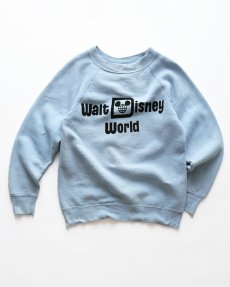 画像1: 70's Walt Disney World FLOCK PRINT CREW NECK SWEAT (1)