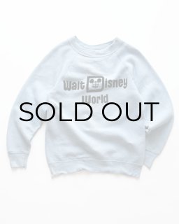 70's Walt Disney World FLOCK PRINT CREW NECK SWEAT,USED/VINTAGE