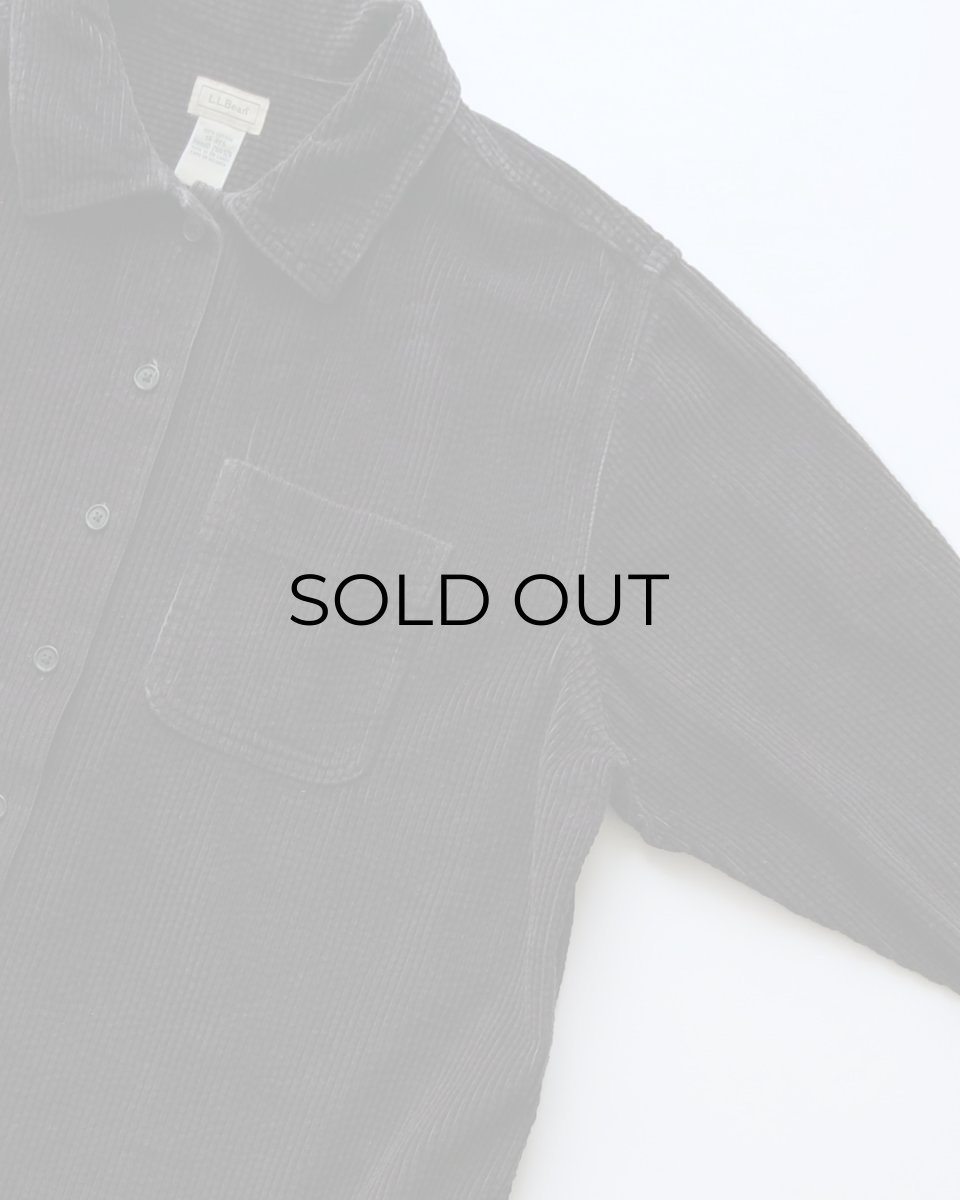 画像3: L.L. Bean BLACK COTTON WIDE WALE CORDUROY BOX SHIRT (3)