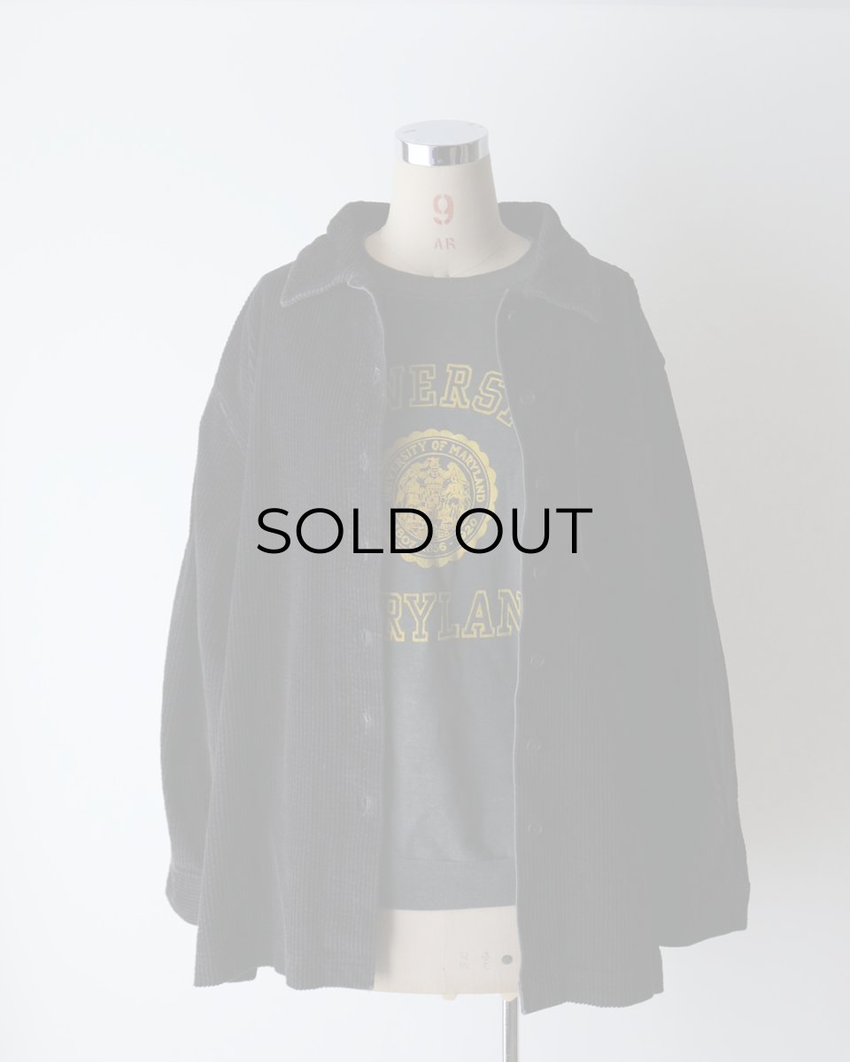 画像9: L.L. Bean BLACK COTTON WIDE WALE CORDUROY BOX SHIRT (9)