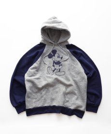 画像1: 80's Disney CASUALS "MICKEY" PRINT 2-TONE SWEAT PULLOVER PARKA (1)